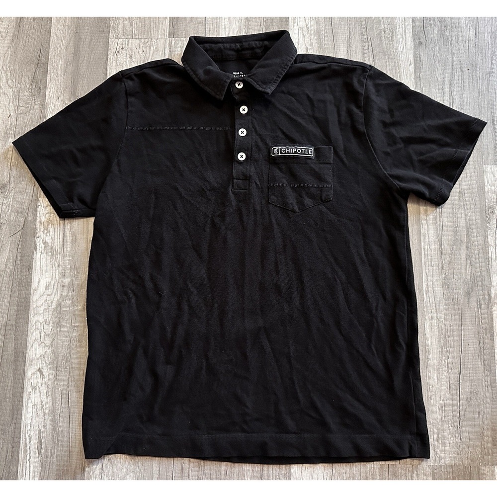 Chipotle Men's XL‎ Polo Shirt Employee Loomstate Work Black